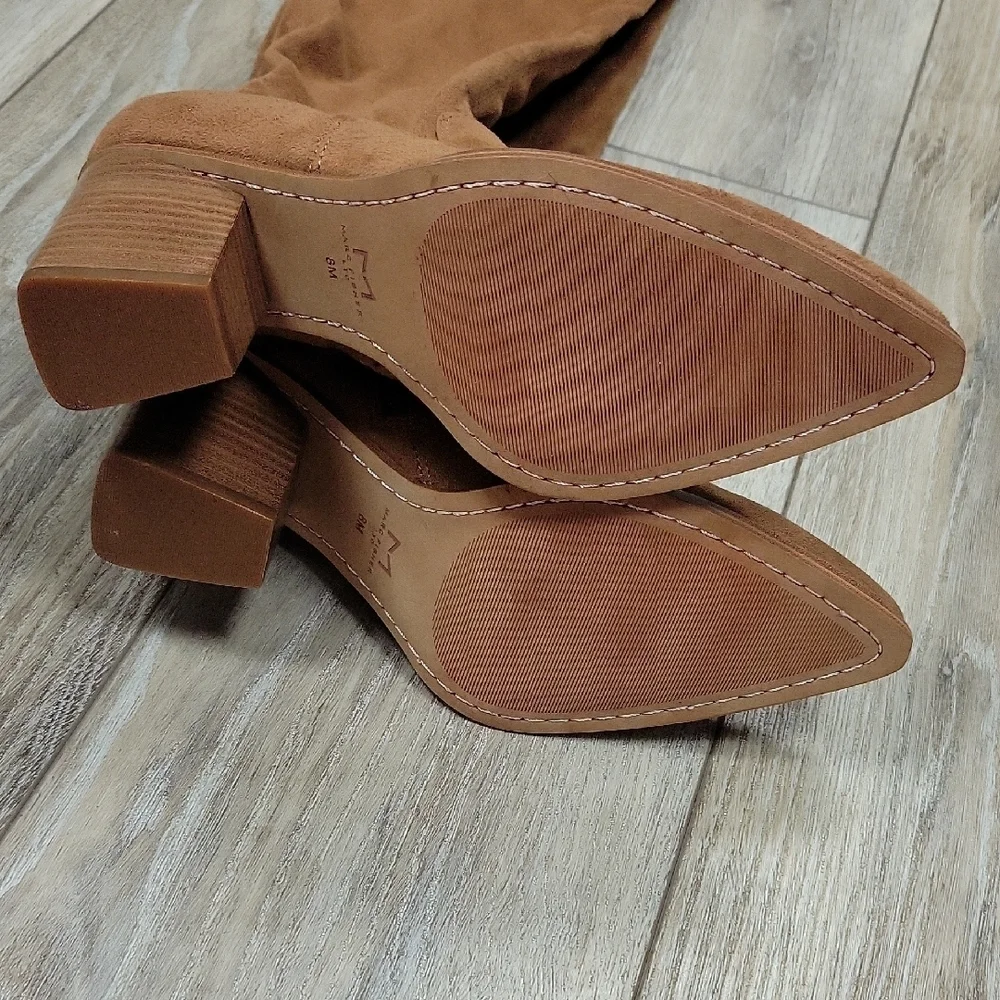 Marc Fisher Brown Over-the-Knee Boots with Block Heel